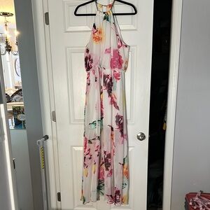 JC Penney Bisou Bisou XL Floral Halter Maxi Dress